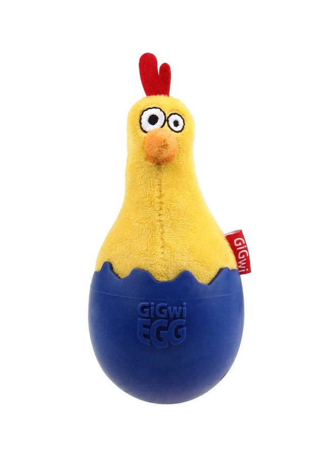 جيجوي لعبة بيضة جيجوي المتأرجحة للكلاب، قاعدة مطاطية سميكة ومتينة لحركة متأرجحة ممتعة، جلد ناعم مع صفارة، تقلل الملل، لطيفة على أسنان الكلب، لعبة تفاعلية، مناسبة للكلاب التي تمضغ قليلاً ولللعب في الأماكن المغلقة، متوسطة الحجم - Image 1